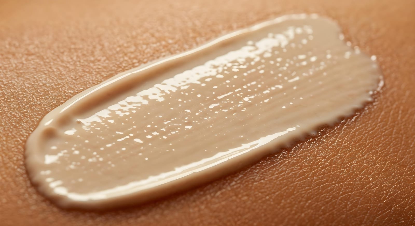 Textura de protetor solar na pele