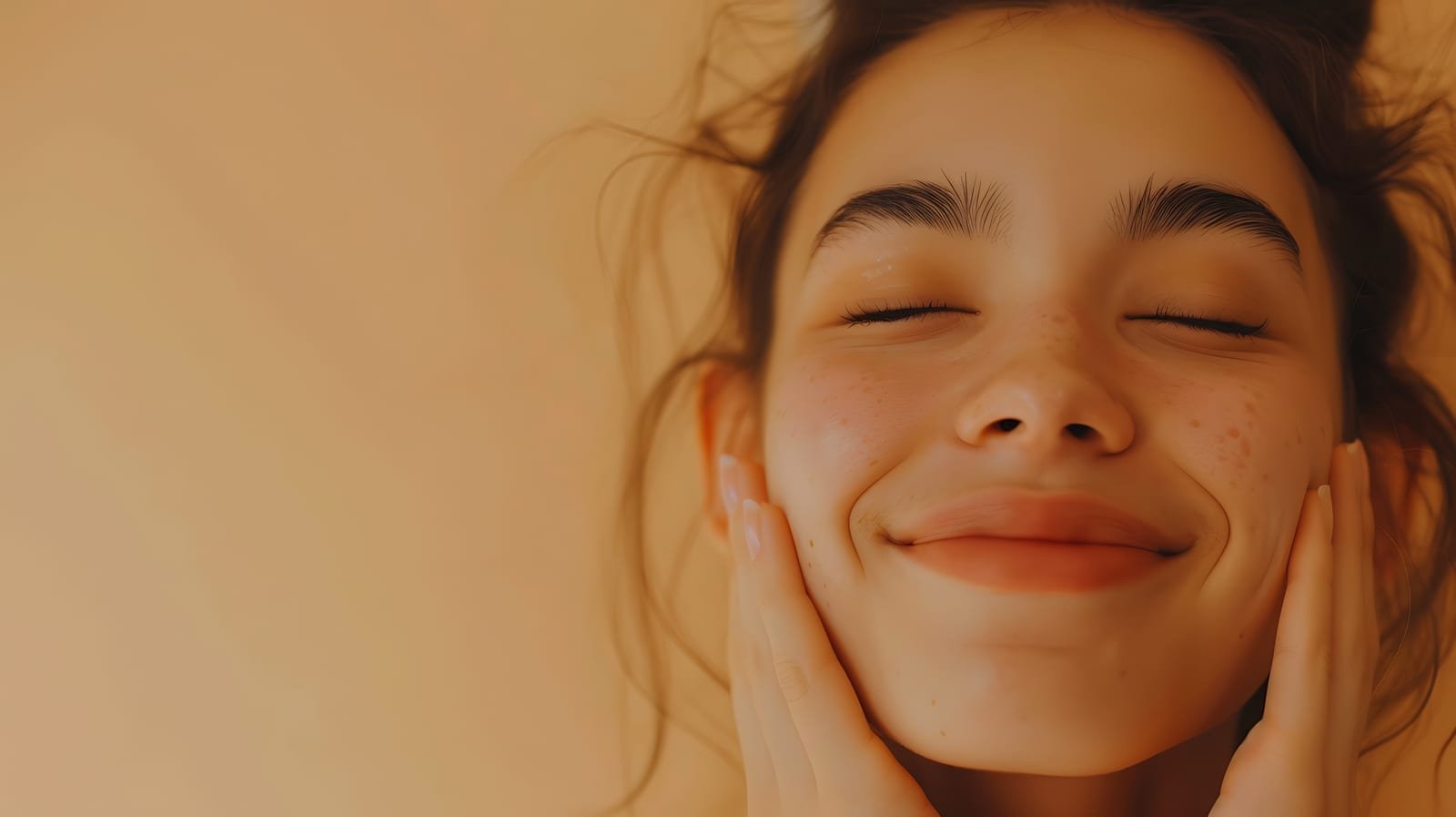 Aplicação de peeling químico no rosto em ambiente clínico