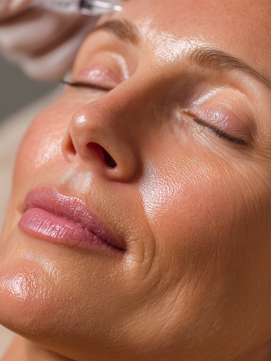 Pele com viço e hidratação após tratamento com skinbooster